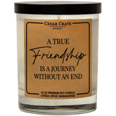 Best Friend Candle Gift - Friendship Is A Journey Without An End - Luxury Birthday Present For Her, Bff, Bestie, Sister, Women, Love You, Unique Scented 100% Soy Wax, Aromatherapy, Handmade In Usa