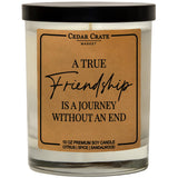 Best Friend Candle Gift - Friendship Is A Journey Without An End - Luxury Birthday Present For Her, Bff, Bestie, Sister, Women, Love You, Unique Scented 100% Soy Wax, Aromatherapy, Handmade In Usa