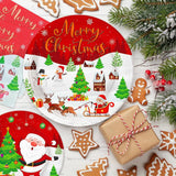 194Pcs Christmas Paper Plates And Napkins - Merry Christmas Party Decorations - Plates, Cup, Napkins, Cutlery, Tablecloth - Disposable Tableware For 24 Guests
