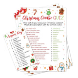 15 Christmas Cookie Quiz Game Cards- Holiday Party, Cookie Exchange, Office, Work, Church Group, Friends - Fun, Easy Activity For Women, Men, And Kids