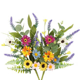2 Pcs Wildflowers Artificial Flowers Daisy With Stems Fake Wildflowers Bouquet 19" Colorful Silk Flowers For Home Decor Indoor Floral Arrangement Table Vase Party Summer Wedding Outdoor Decor