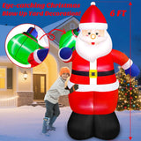 6Ft Christmas Inflatable Santa Outdoor Decorations- Blow Up Santa Claus With Gift Bag Built-In Leds Lighted Decor For Ya