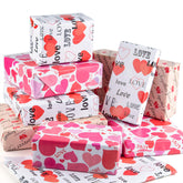 6 Pcs Heart Wrapping Paper Printed Patterned Tissue Valentines Gift Wrap Red Tissue Paper For Gift Wrap Supply(50 * 70Cm)