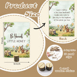 8Pcs Winnie Quotes Party Cards With Wooden Stands, Classic Pooh Baby Shower Decor, Winnie Baby Shower Centerpieces, Double Side Winnie Party Game Cards, Birthday Party Supplies, Nursery Decor Prints