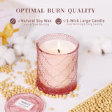 Pink Sands Scented Candle In Glass, Melon & Osmanthus Jar Candle Natural Soy Candles For Home Scented, Valentine'S Day Gift For Women, 60 Hour Burn Time,Friends, Family, Colleagues