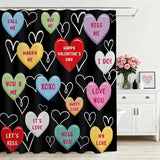 Valentines Shower Curtain For Bathroom - Sweet Heart Valentine'S Day Decor Pink Heart Shower Curtain For Romantic Heart Bathroom Decor, 72 X 72 Inch Waterproof Bath Curtain