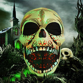 4 FT Halloween Inflatables Skull Outdoor Decorations Blow Up Yard Scary Colorful Dimming Skull with Built-in Magic LEDs for Garden Lawn Indoor Party Decor