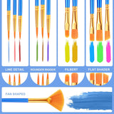 Paint Brushes Set,20 Pack 240 Pcs Nylon Hair Paintbrushes Round-Pointed Tip Paint Brush,Artist Paint Brushes For Acrylic Painting,Acrylic Oil Watercolor Face Arts,Kids Adult Drawing