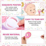 Pin The Pacifier Baby Shower Game Baby Shower Party Decorations Include Large Poster 24 Pacifier Stickers Blindfold Game Set For Birthday Party Decor Supplies (Donut)