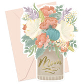 Happy Mothers Day Card From Daughter, Husband, Grandmother, Son, 5 X 7 Inches, Floral Bouquet