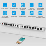 16 Outlet Metal Surge Protector Power Strip 10FT Cord Wide Spaced White