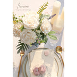 Artificial Flowers 16Pcs 3.5" Real Looking Cream Foam Fake Avalanche Roses With Stems For Diy Wedding Bouquets Bridal Shower Centerpieces Floral Arrangements Party Tables Home Decorations