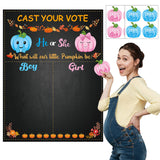Pumpkin Gender Reveal Party Games Cast Your Vote Poster With Team Boy Team Girl Stickers For He Or She Halloween Thanksgiving What Will Our Little Pumpkin Be Gender Reveal Decorations Supplies