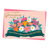 Mothers Day Card For Grandma With Envelope - Bright & Colorful Floral Design With Gold Foil Lettering - 4 X 6 Inches