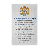 Firefighter Card For Men - Gifts For Firefighter Christmas Birthday Valentines Graduation Prayer Card For Him Husband