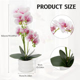 20" Large White Phalaenopsis Artificial Orchid Plant In Ceramic Vase - Real Touch Faux Orchid Flower Arrangements For Dining Table Centerpiece, Home Office Decor (Pink)