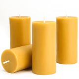 Natural Beeswax Candles 4 Packs, Beeswax Pillar Candles With 140 Hours Burn Time, Organic Emergency Candle Long Burning For Home Room, Smokeless & Dripless, 2X4 Inch