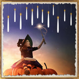 20 Pcs Floating Candles With Wand Led Magic Hanging Candle Battery Operated Candle With 21 Batteries Include Flickering Warm Light Floating Candles For Christmas Halloween Decoration