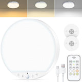 Rechargeable Motion Sensor Ceiling Light 6W Magnetic Stick On Remote Fixture