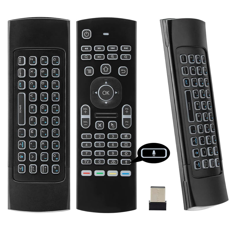 Mx3 Voice Air Mouse Mini Keyboard Backlight Wireless Remote, 2.4G Multifunctio