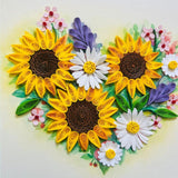 Quilling Cards, Handmade Card, Quilled Cards, Birthday Card For Women, Birthday Card, Mother... Sunflowers And Daisy