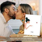 Romantic Kiss Greeting Card For Husband, Boyfriend, Or Wedding – I Love You, Thinking Of You, Valentine, Bridal Shower & Birthday Card For Husband – Miss You, Thank You, Anniversary, 4.25 X 5.5