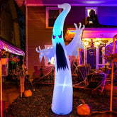 6 FT/12 FT Halloween Inflatables Ghost Outdoor Decorations Blow Up Yard Scary Red Eye Dimming Ghost with Built-in Colorful LEDs for Garden Lawn Indoor Party Decor