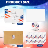 200 Sets Patriotic Thank You Cards Bulk With Kraft Envelopes And Round Stickers 4Th Of July Independence Day Veterans Cards Bulk Usa Military Memorial Day Army Gifts, 4 X 6 Inches