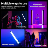 RGB Tube Light 5200mAh Magnetic Handheld LED Video Light Wand 2500K 9900K for Studio Vlog