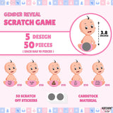 , Baby Shower Scratch Off Game For Guest - 50 Cards, Baby Scratch Off Game | Gender Reveal Games For Guest, Baby Shower Decorations | Scratch Off Baby Shower Games, Gender Reveal Decorations