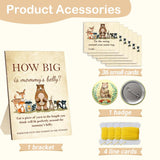 Woodland Animal Baby Shower Game Set, How Big Is Mommy Belly, 36 Cards With String, Wood Frame Stand, Mom-To-Be Badge
