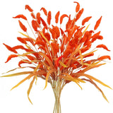 8Pcs Fake Fall Flowers Stems, 28Inch Artificial Orange Bunny Tail Flowers Faux Fall Floral Arrangements For Vase Home Wedding Centerpieces Fall Thanskgiving Decor