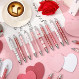 60Pcs Valentine'S Day Stationery Set Pink Red White Heart Sticky Note Pads With Love Heart Ballpoint Writing Pens For Home Office Classroom Party Favors Supplies