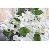 Artificial Bougainvillea Hanging Flowers 2Pcs Uv Resistant Fake Silk Bougainvillea Plant Vine Faux Flowers For Garden Yard Porch Patio Wedding Wall Home Outdoor Decor (White)