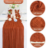 10 Pack Terracotta Cheesecloth Table Runner 10Ft Boho Romantic Gauze Table Runner 20 X 120 Inch Rustic Sheer Runner For Wedding Party Bridal Shower Thanksgiving Christmas Decoration