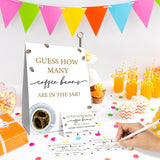 Guess How Many Coffee Beans Game Card Set (1 Sign & 30 Cards) - Coffee Themed Party Game For Adults & Kids, Perfect For Weddings, Baby Showers, Birthdays & More