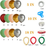 172Pcs Christmas Balloons Garland Kit With Red Green Metal Sliver Gold Christmas Wreath Balloons For Xmas Party Or New Year Party Decorations