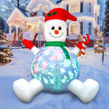 6Ft Tall Christmas Inflatable Outdoor Decorations, Blow Up Yard Decor With Christmas Snowman Sang Along With The Music P