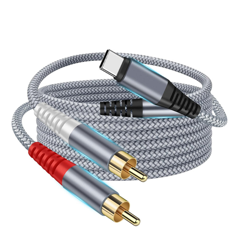 Usb C To Rca Audio Cable, 4Ft Usb Type C To 2 Rca Male Y Splitter Audio Stereo