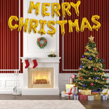 Gold Merry Christmas Balloons - 14Pcs Xmas Party Decor Set With Banners & Letters