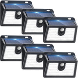 6 Pack Solar Motion Sensor Outdoor Lights Super Bright Waterproof Security Wall Lights
