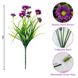 12 Bundles Artificial Daisies Flowers Outdoor Uv Resistant Fake Silk Daisy Mums Flowers No Fade Faux Greenery Plants For Home Wedding Garden Window Box Outdoor Planters Spring Decor - Purple