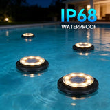 12 Pack 2 in 1 Solar Ground Lights Waterproof Warm White Pathway Deck Garden Lights