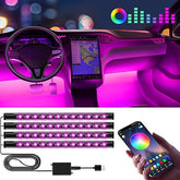 Car Interior LED Lights APP Control USB Color Changing Ambient Lighting for Cars Trucks Gifts