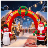 11.8 Ft Christmas Inflatables Archway, Blow Up Santa Claus And Snowman Inflatables Arch Outdoor Decorations With Built-I