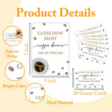 Guess How Many Coffee Beans Game Card Set (1 Sign & 30 Cards) - Coffee Themed Party Game For Adults & Kids, Perfect For Weddings, Baby Showers, Birthdays & More