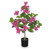 Fake Plants Bougainvillea Artificial Flowers, Fake Flowers Faux Trees Indoor 25.5", Artificial Bougainvillea Plants With Purple Faux Flower For Home, Living Room, Bedroom, Kitchen, Dining Room Decor