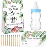 112 Pcs Baby Shower Games Guess How Many Dinosaur Eggs Game Sign 100 Small Guessing Games 10 Hb Pencils 750Ml Milk Bottle Baby Shower Game Favors For Guests Gender Reveal Party Favor