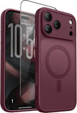 Magnetic Shockproof Protective Phone Case in Deep Burgundy for Apple iPhone 18 Pro and iPhone 17 Pro