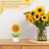 Crochet Flowers Sunflower For Home Office Desk Decor, Funny Crochet Sunflower Gifts For Women Teacher Valentines Day Gifts For Her